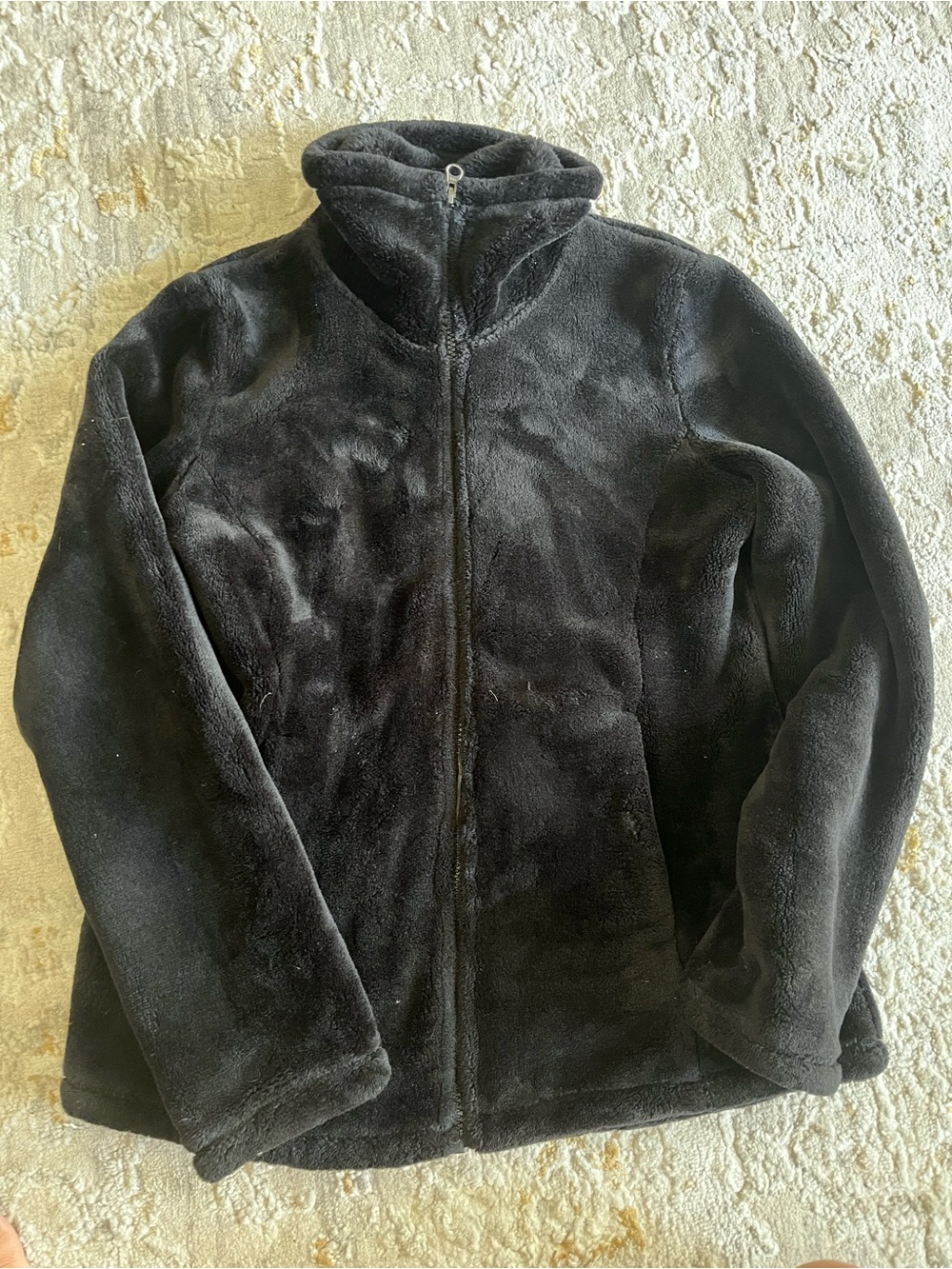 Woman’s Black Plush Full-Zip Jacket